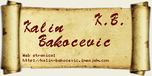 Kalin Bakočević vizit kartica